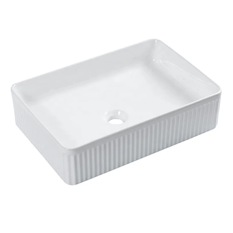 Customized wholesale cheap modern countertop wash basin white porcelain rectangular round container sink ceramic bathroom sink
