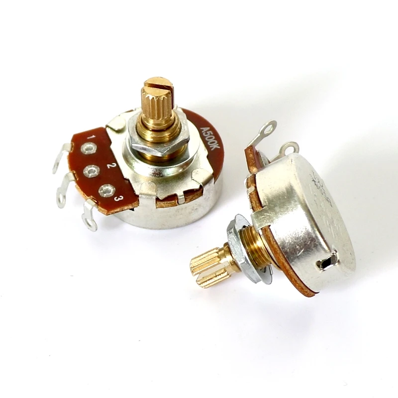 
 Полноразмерные гитарные горшки с латунным валом 15 мм с выходом A500K/B500K для гитарного хамбакера, запчасти для электрогитары  