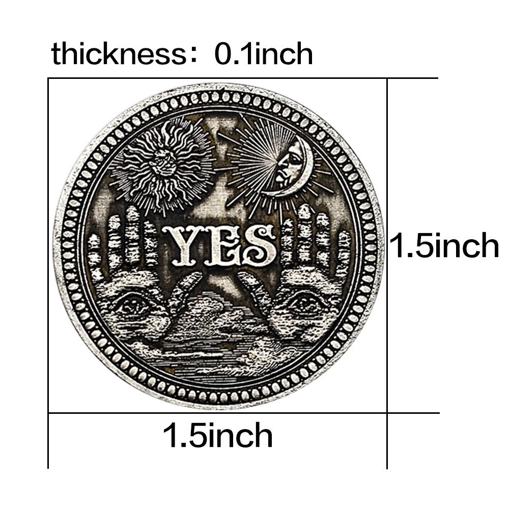 Yes No Decision Coin Hobo Nickel The Eye of God Challenge Medal in Capsule