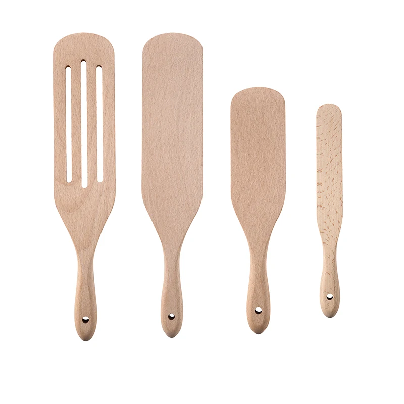 
Amazon hot sale Wooden Spurtles salad stirring tools Sets of 4, pakka wood beech Wood spatula Utensils 