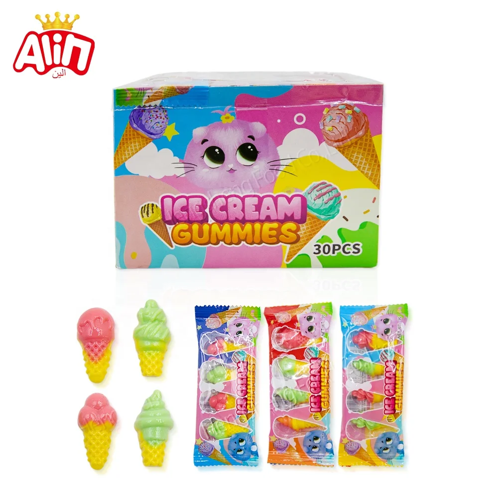 candy wholesale snacks candy Individually packed 4 PCS Ice cream sour and sweet gummy candy