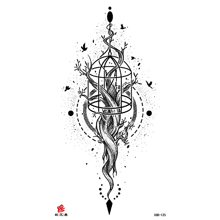 XQB 121-160 temporary flower sketch printing tattoo sticker for sexy woman long time lasting permanent tattoo