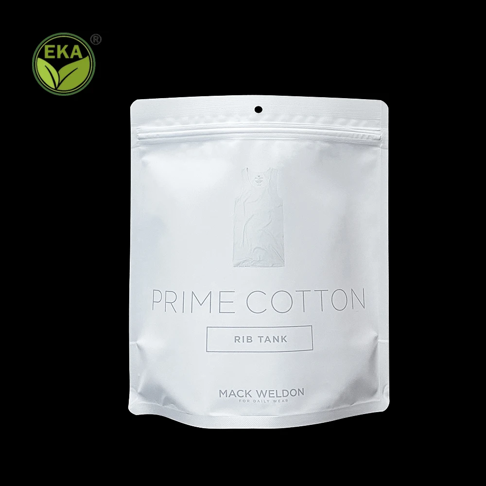 Matte Rib Tank Plastic Zip Packaging Zipper Bag Man Boxer Brief Packaging Poly Frosted Ziplock Bag