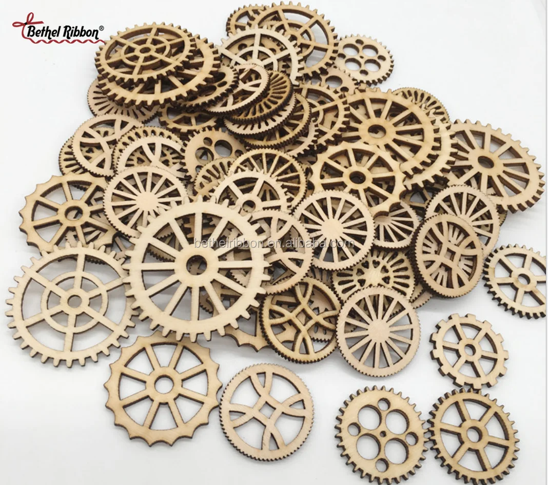 Wooden craft wholesale gear decoration accessories for wall decoration