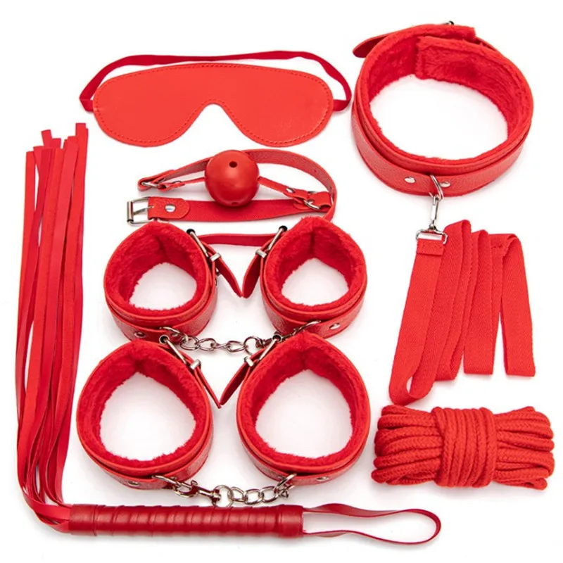 Hot BDSM Sex Toy Sexy Slave Leather Equipment SM Fetish Bondage Kit Fetish Handcuffs Bondage Restraints for Whip Bondage Kit