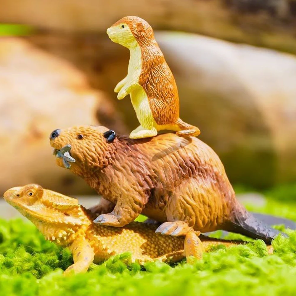 Excellent Workmanship PVC Animal Toys Realistic Bearded Dragon Lizard Figurine Eco-friendly Frilled lizard Toys