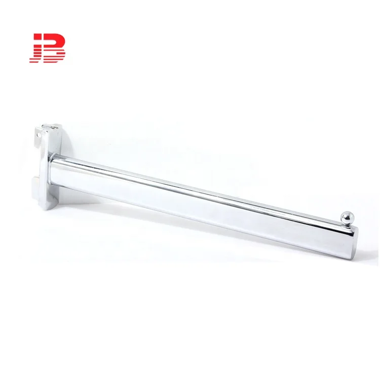Wholesale Chrome plated slotted channel hook display with beads straight hooks