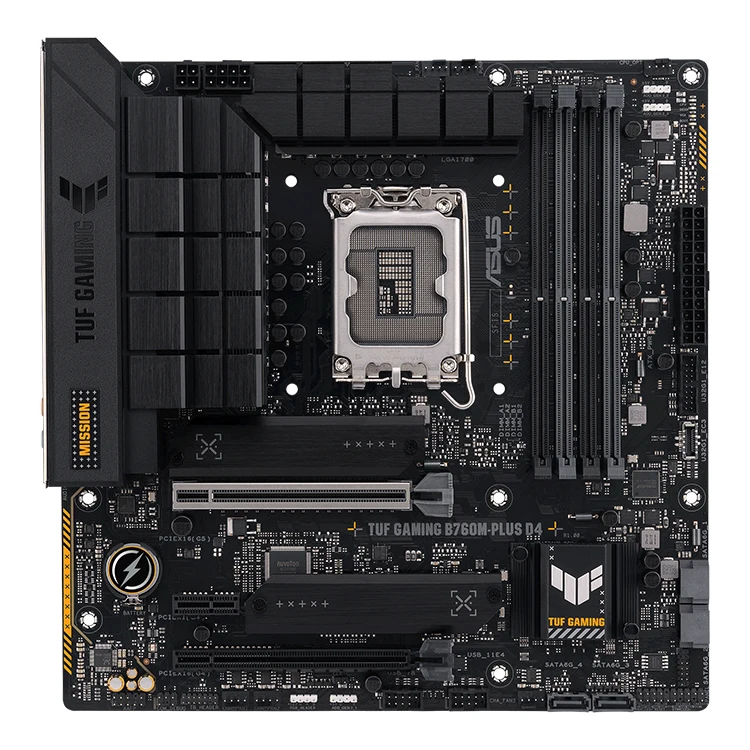Материнская плата ASUS TUF для игровой B760M-PLUS D4 с памятью 128 ГБ DDR4 поддержка Intel 13th и 12th Core i5-13600K/i7-12700k