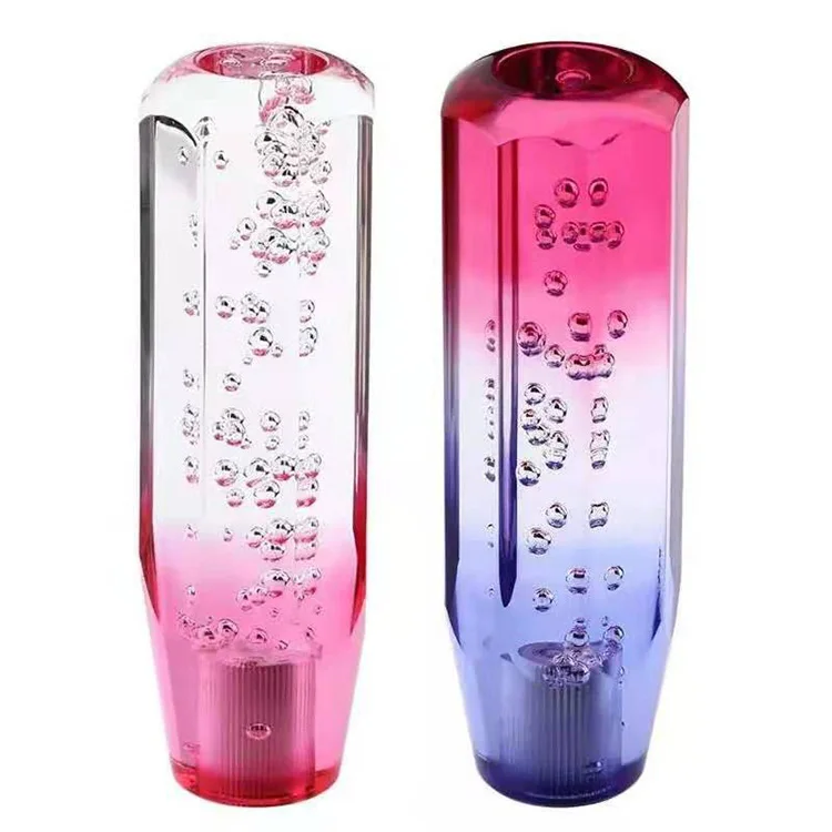Octagonal three-color round head manual bubble gear shift lever shift lever , car with LED light