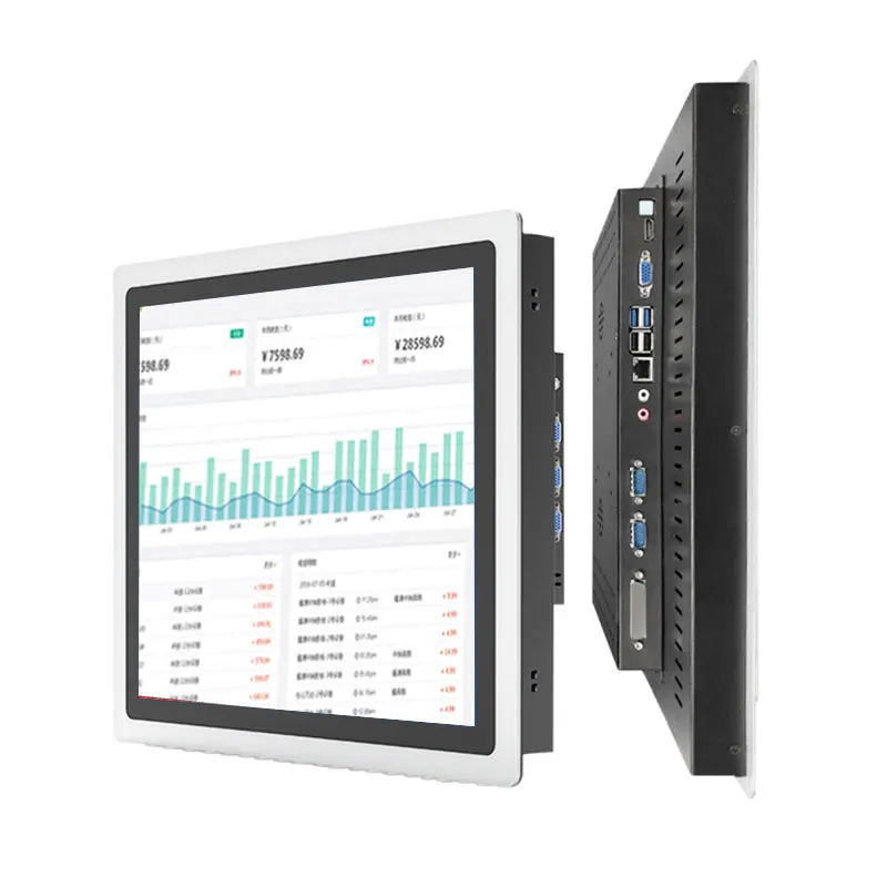 Hot Sell 15.6 Fanless Industrial computer I7 I5 I3 IP65 Embedded Capacitance Touch Screen Android Industrial all in one Panel Pc