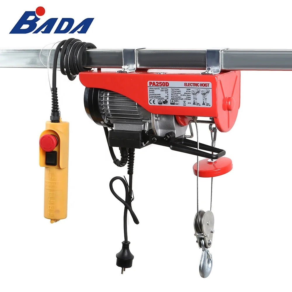 PA250D 125/250kg capacity electric wire rope chain hoist price