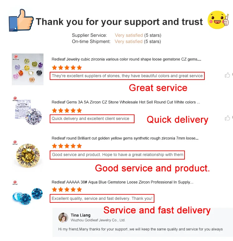 Redleaf Synthetic CZ Wholesale Hot Sell Oval Cut Zircon Loose Gemstone 5A Stone Cubic Zirconia