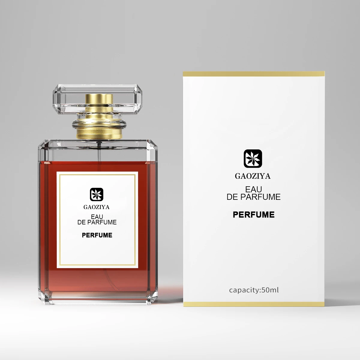 Luxury Women 30ml 50ml Square Spray Glass Perfume Bottle 50ml Wholesale