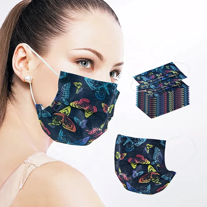Wholesale disposable masks customized color masks  three-layer facemasks with high filtration rate