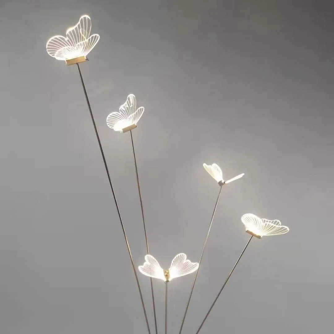 Hot sale wedding supplies road lead wedding decoration centerpieces butterfly LED light stand