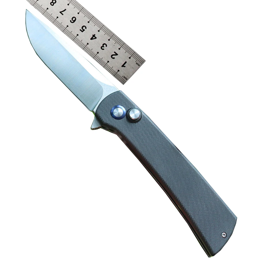 OEM high hardness 58-62HRC CNC blade and G10 built-in bearings folding camping knife with gift box