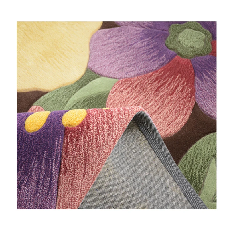 Modern Anti-Slip Flooring Bamboo Fiber Carpet100% Newzland Wool Hand tufted Carpet for Living Room.