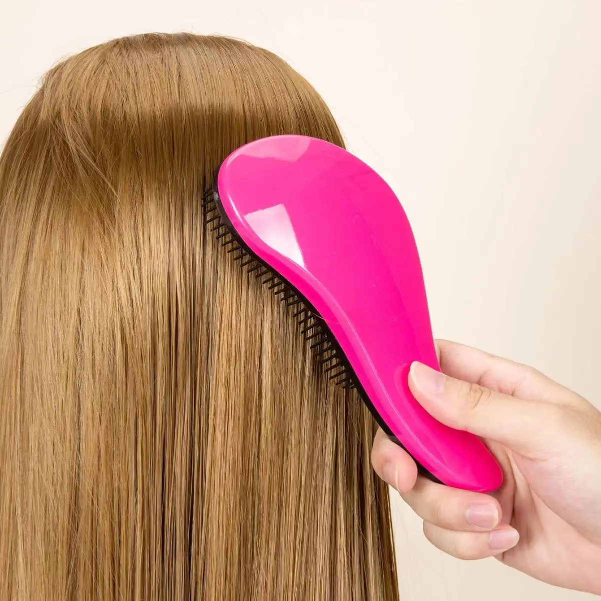 Customized Logo Salon Shaped Anti-Static Hairbrush ABS & Nylon Material With Chamfered Design Tangled Hair Solutions
