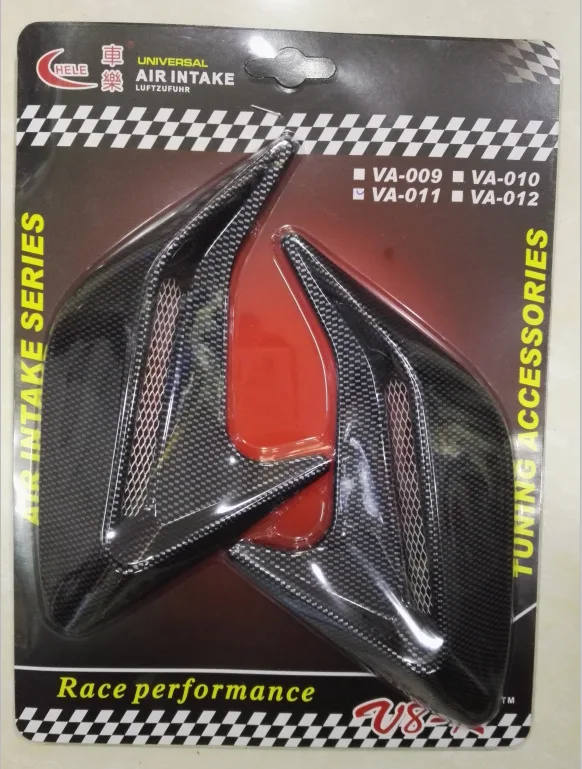 Drop shipping 3D Car Sticker Outlet Side Vents Body Sticker Auto Air Vent Fender Emblem Flow Grille Decoration Sticker