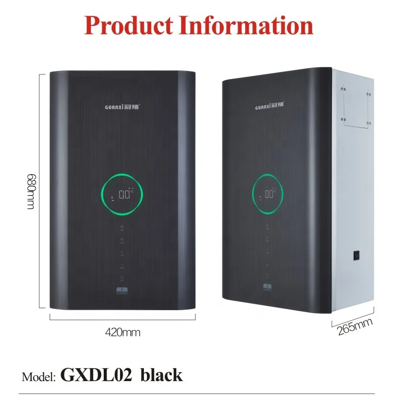Tempered Glass panel 16 kW Central Heating Electric combi boiler for properties with shower perfect replacement of gas boilers
