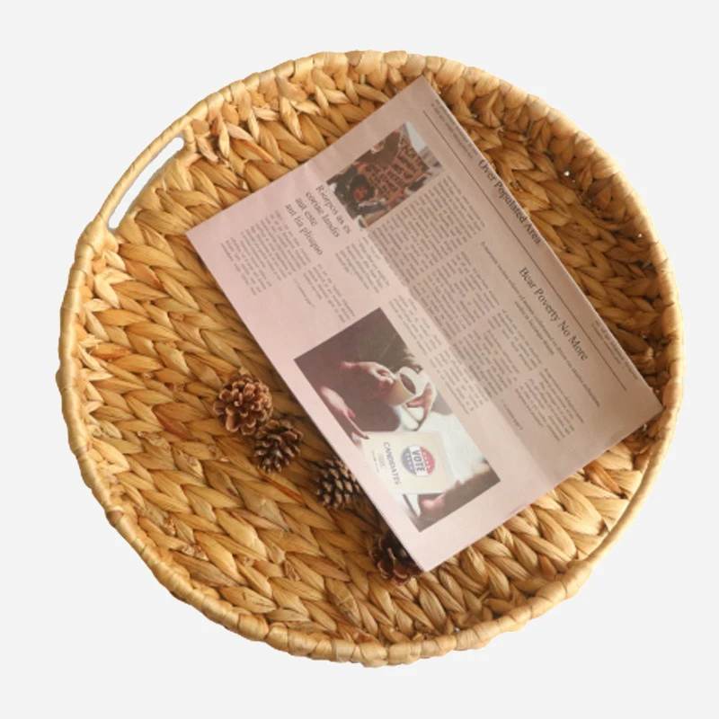 hot sell 100% natural OEM water hyacinth Handmade Rectangle Storage basket with lid