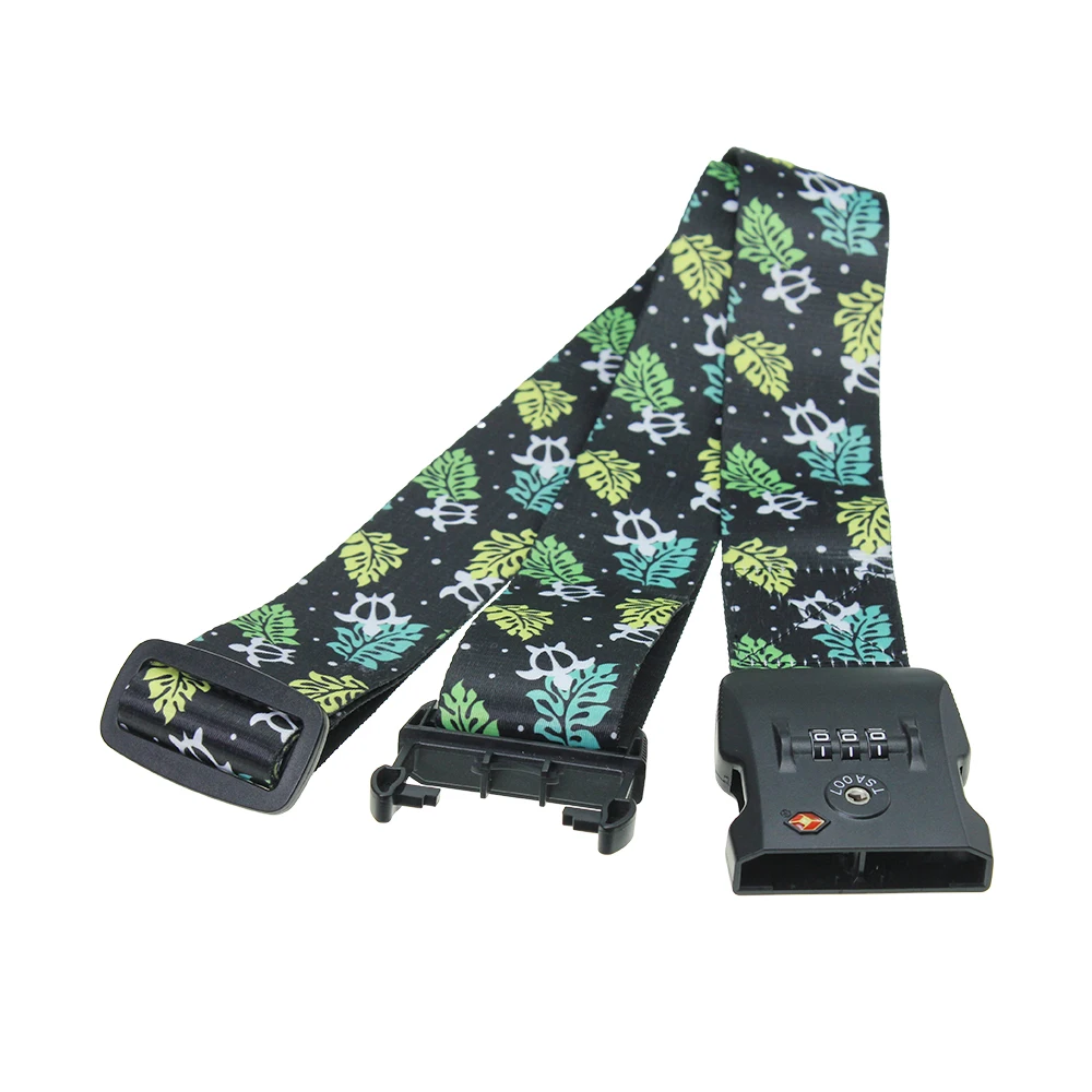 
Promotional Custom Printed Polyester Adjustable Luggage Strap with TSA Lock 