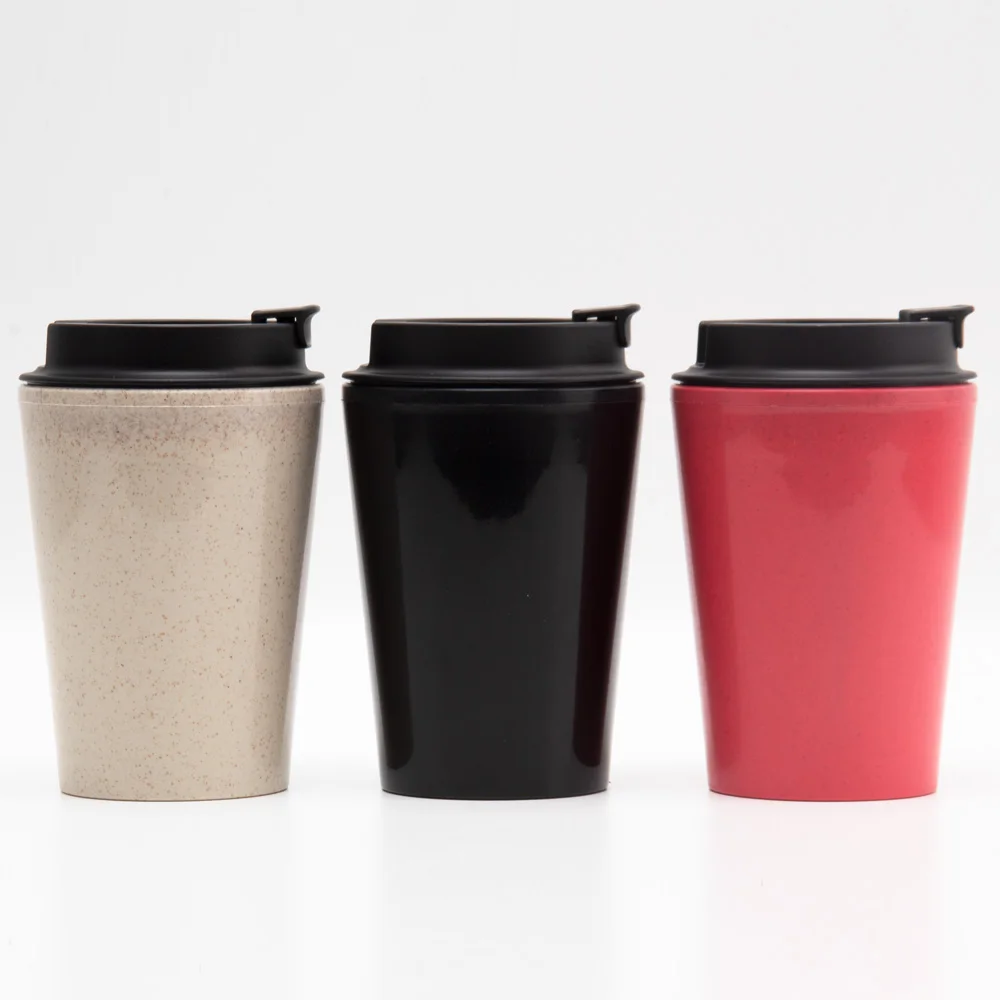 New Style wholesale Non-toxic Eco-friendly Biodegradable Wheat Straw Fiber Bamboo iced red coffee Cup