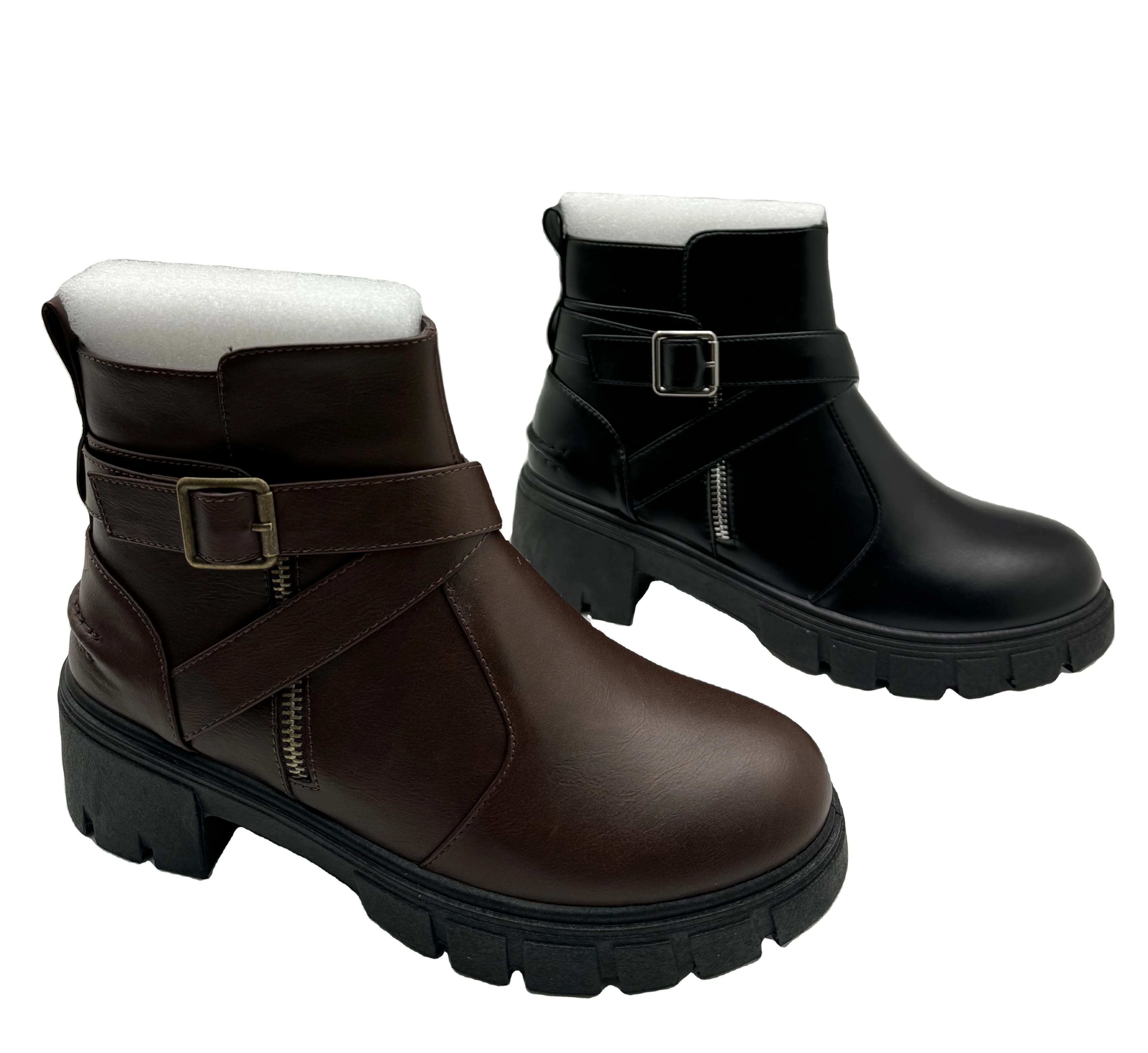 ladies girls fashion cheap pu motorcycle ankle injection boot