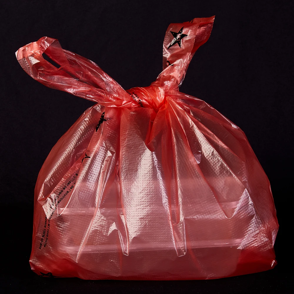 Shopping Bags Free Sample Colorful T-shirt Plastic PE Customized Logo Heat Seal TY Hot Stamping Heavy Duty Custom Size Accepted