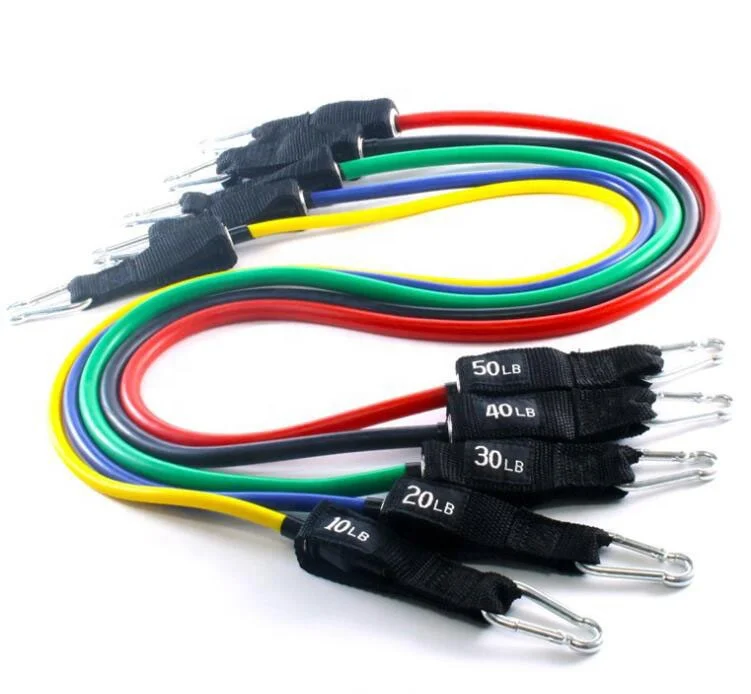 Custom logo 11 pcs Fitness Hip Heavy Leggings Resistance Bands Set Loop Tube TPE Resistance Bands