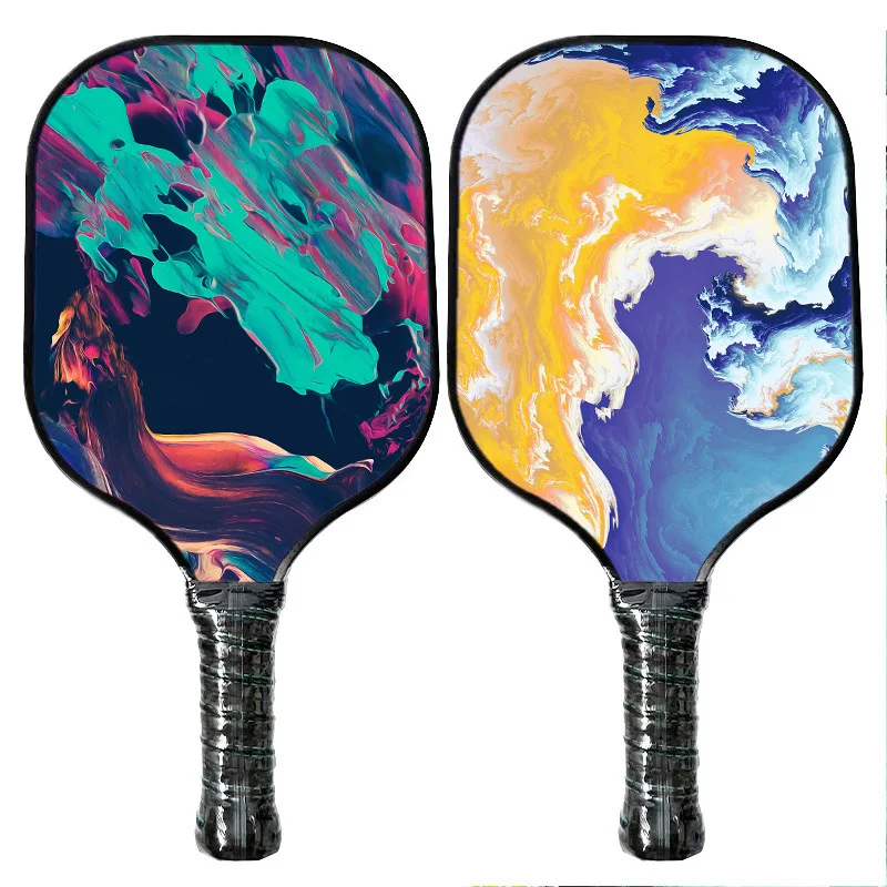 Cute outdoor style solid polymer honeycomb core pickleball paddle paddles elongated set