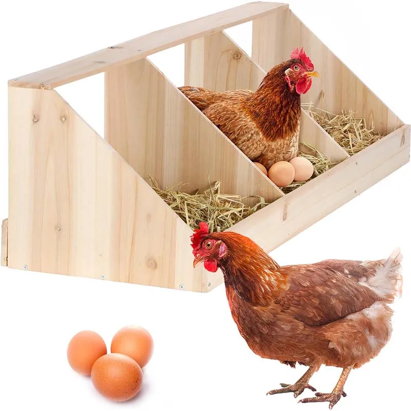 Wood Chicken Nesting Box 3 Compartment Room Hen Chicken Laying Boxes house Versatile Use Easy Assemble for Duck Poultry