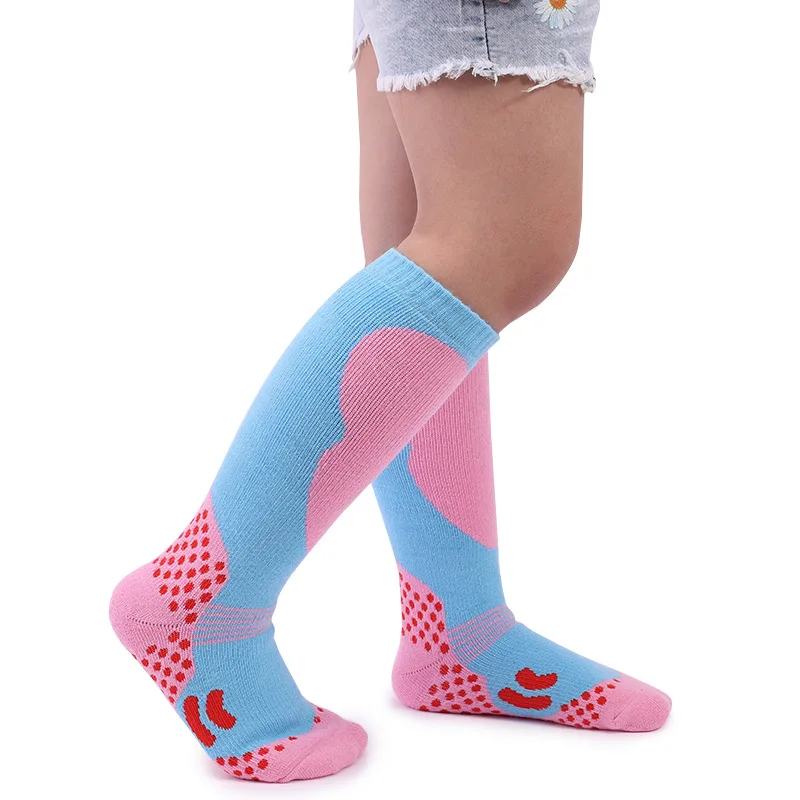 wholesale thick thermal wool knee high custom design hiking children ski socks