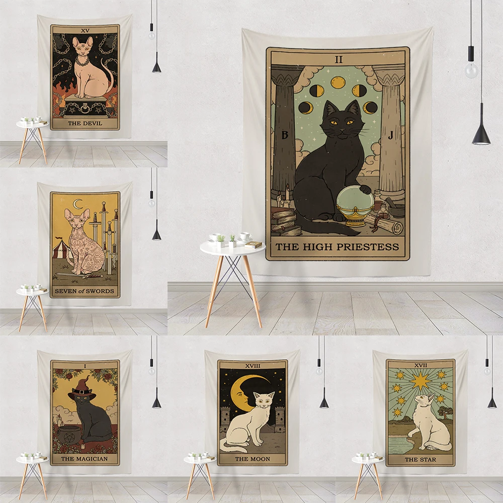 Custom Tapestry French Blankets Flower Tarot Dark Printing Chain Peach Skin Party Blankets Decoration Home Wall For Child