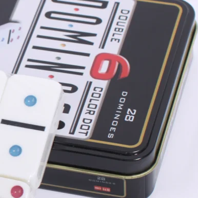 Color Double Six Professional Dominoes with Metal spin