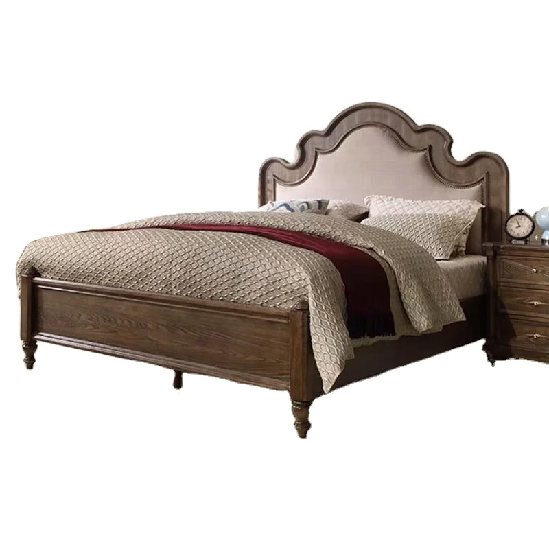 Factory wholesale customization Wooden royal deluxe double bed