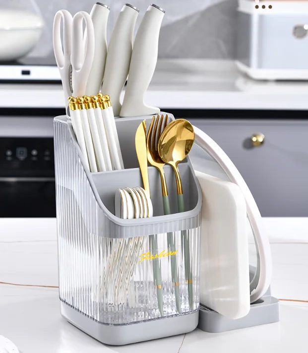 Multifunction Kitchen Utensil Holder Tableware Storage Plastic Storage Container Chopsticks Storage Draining Spoon holder