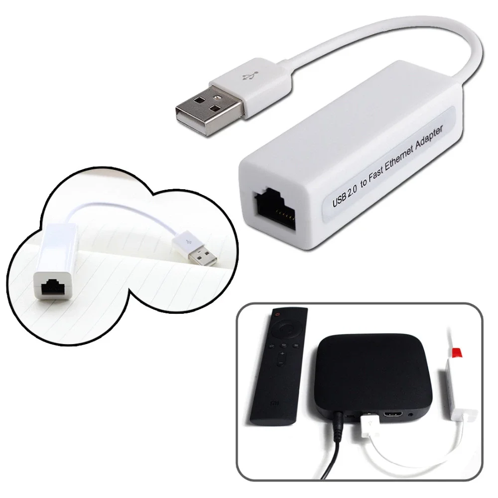 USB 2.0 to RJ45 Ethernet 100Mbps Network Adapter for Desktop and Laptop and Notebook