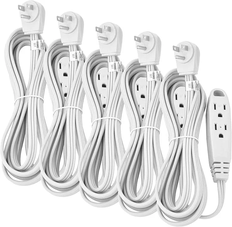 3 Multiple Sockets Outlets Heavy Duty 16AWG 110v-220v Cable PVC Insulation Extension Power Cord