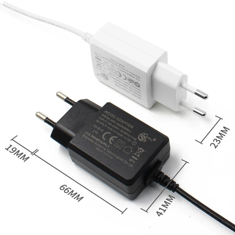 Small 18W EU Europe plug 5V 3A 9V 2A 12V 1A power adapter with CE GS certification