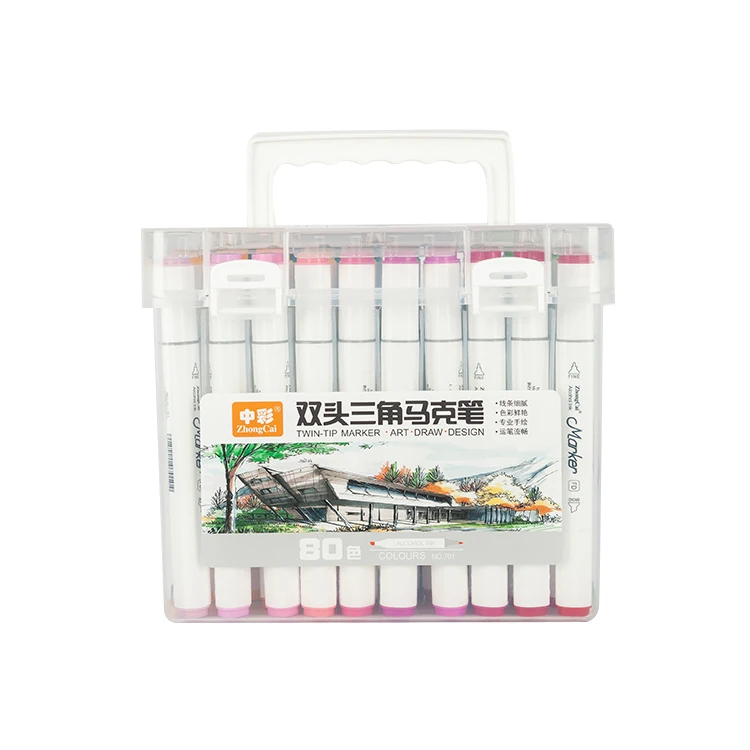 Hot sell art 80 dual tip permanent color marker pen for student