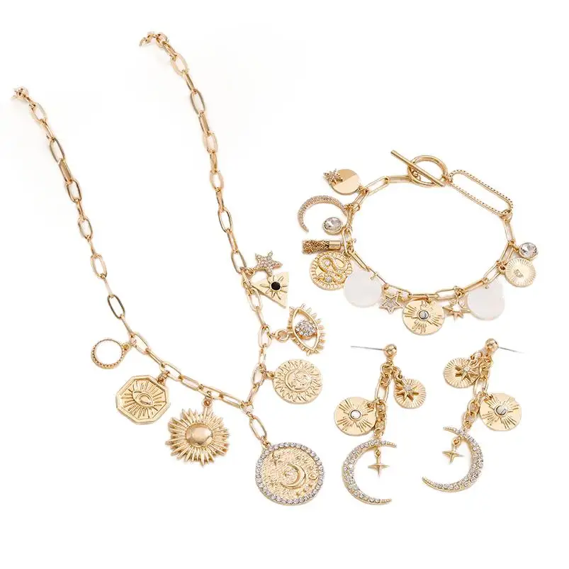 Heart Pendant Necklace Moissanite Stone Dainty Long Bead Crafted 925 Charm Clover Initial With Letter Gold Coated Chain Necklace