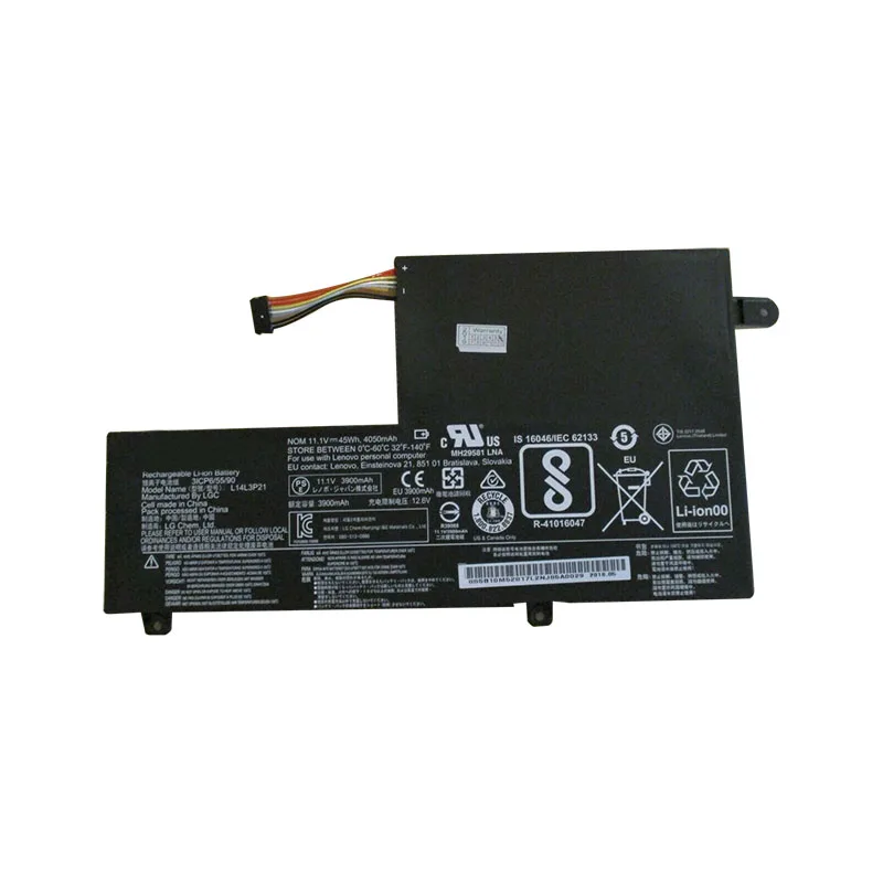 Дешевый аккумулятор для Lenovo L14L3P21, оригинальный аккумулятор для ноутбука Lenovo Yoga 500 14ISK, аккумулятор 11,1 В, 45 Вт/ч