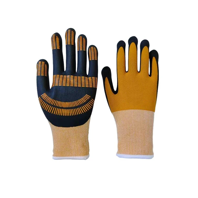 Sunnyhope Nitrile foaming gloves dot pvc foam nitrile gloves anti slip Construction Gloves Industrial Safety