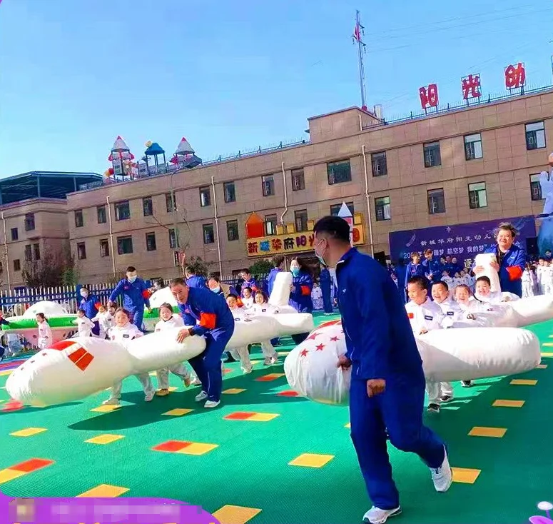 HOT interesting Popular Team building Bouncy air plane knockout match Inflatable airplane for kids and adults race games