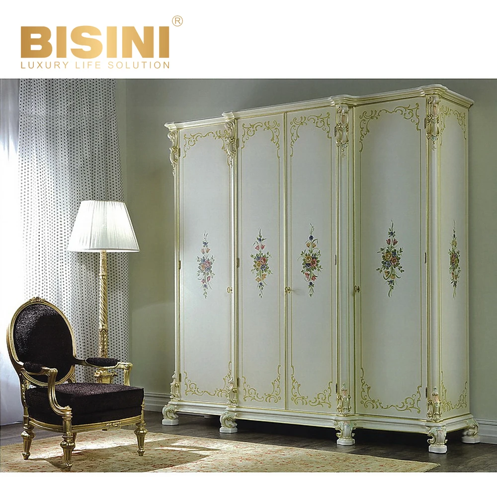 Exquisitely carved decorative patterns solid wood wardrobe with 2;4;6 door hand-carved flowers Bedroom furniture wardrobe