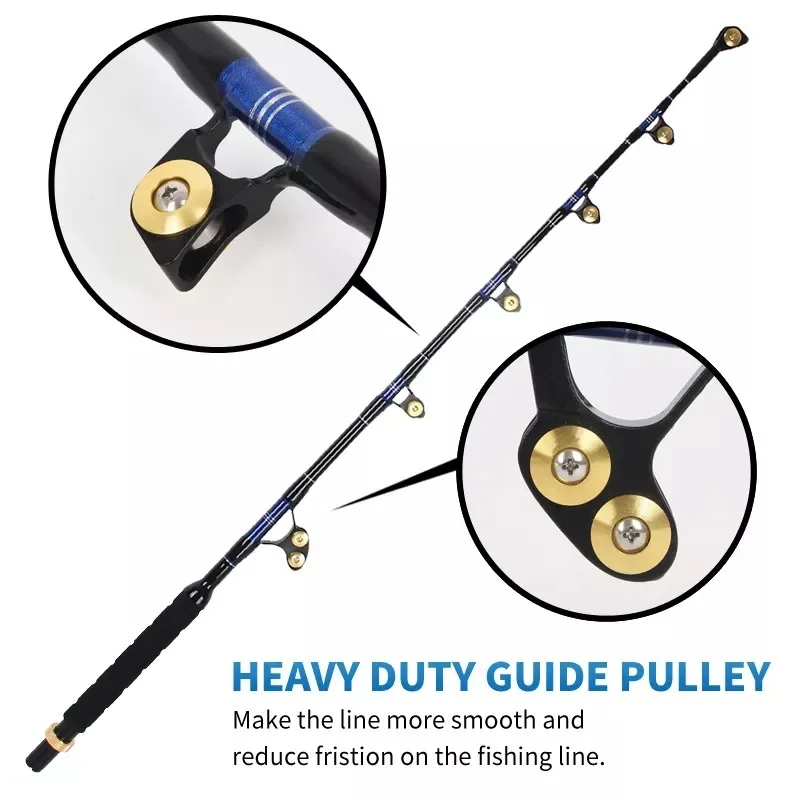 Boat Fishing Rod Roller Guides Tuna Pole Deep Sea Big Game Trolling Rod For Saltwater