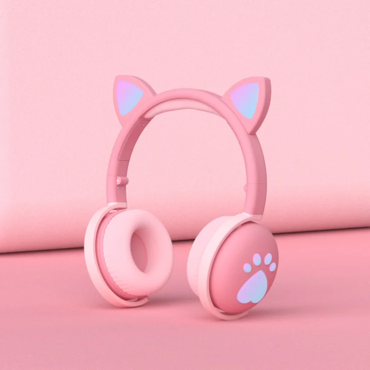 New live voice call cute cat claw headset macarons cat ear Wireless headset