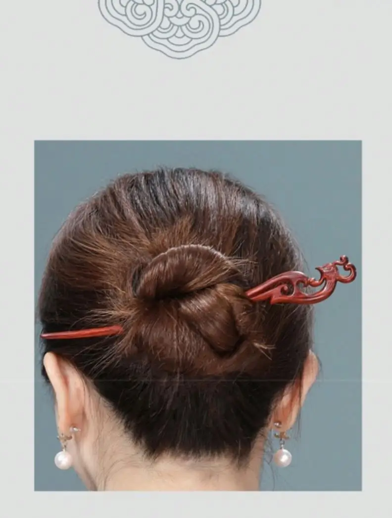 Ancient style wooden hairpin new Chinese style simple wooden hair clips green sandalwood hairpin good for body