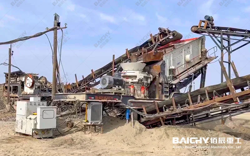 60-100tph Mobile crushing plant Jaw &       Cone Crusher Stone Crushing Line For Limestone Granite Gypsum Basalt Quartzite Iron Ore